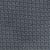 Swirl Paisley Tie in Navy & Silver