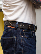 Bandits Golden Belts Embossed Jewelled Belt Black