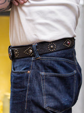 Bandits Golden Belts Embossed Jewelled Belt Black