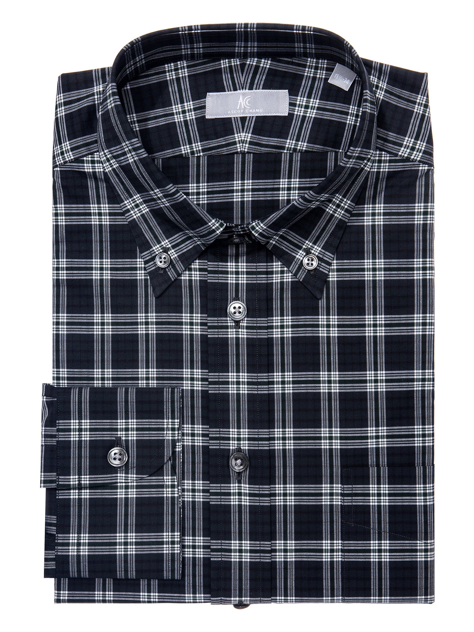 Dark Green Plaid Oxford Shirt Elgin Fit