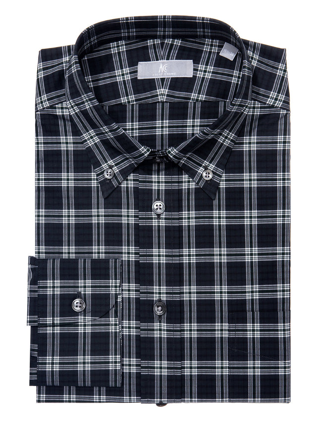 Dark Green Plaid Oxford Shirt - Elgin Fit (SLIM)