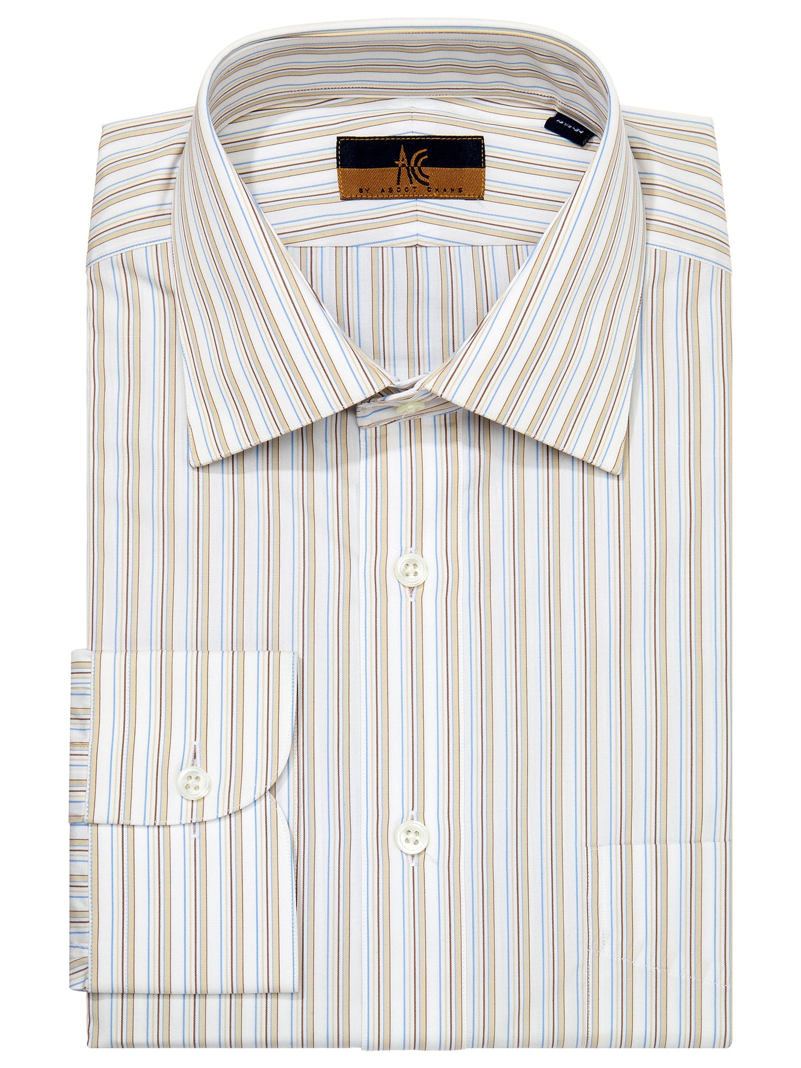 120s Khaki Stripe Shirt - Model "6" (LOOSE)