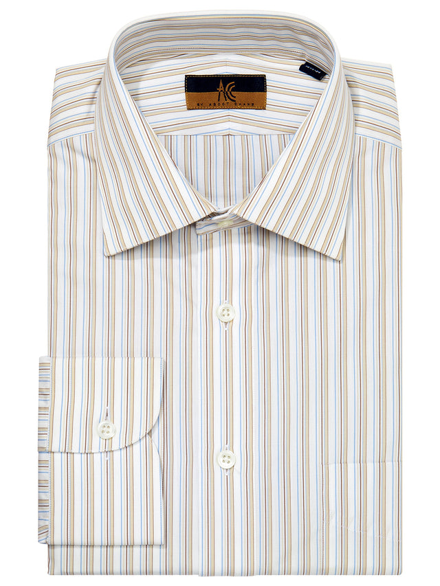 120s Khaki Stripe Shirt - Model "6" (LOOSE)