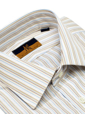 120s Khaki Stripe Shirt - Model "6" (LOOSE)