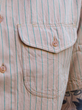 Sugar Cane Work Shirt Coke Stripe Beige