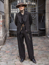 Belafonte Ragtime Clothing, Peaked Lapel No Lining JK Doromole Slub Yarn, 30-5, Doro Brown