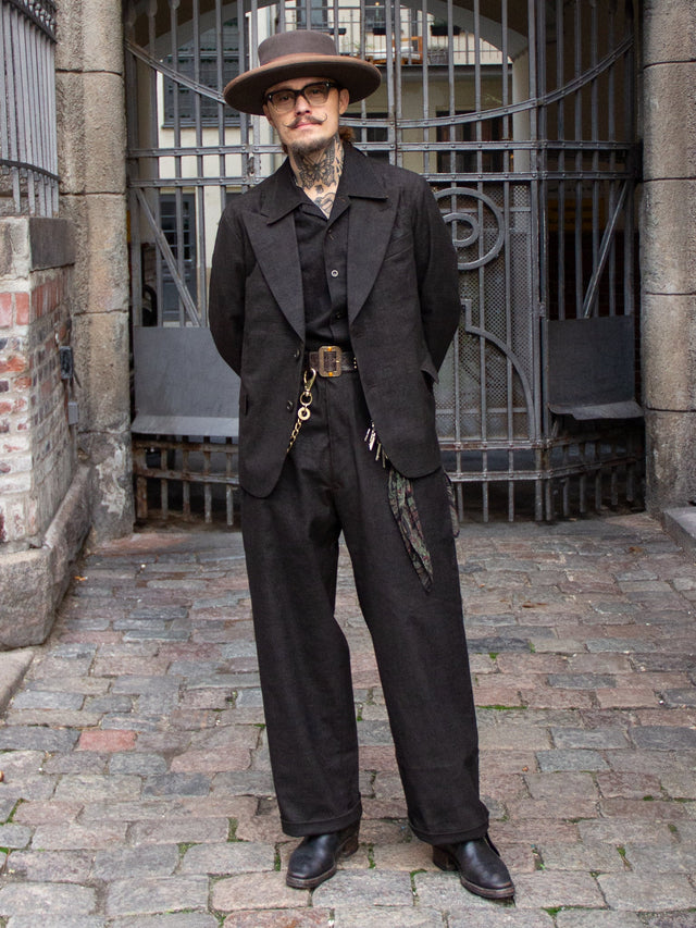 Belafonte Ragtime Clothing, Peaked Lapel No Lining JK Doromole Slub Yarn, 30-5, Doro Brown