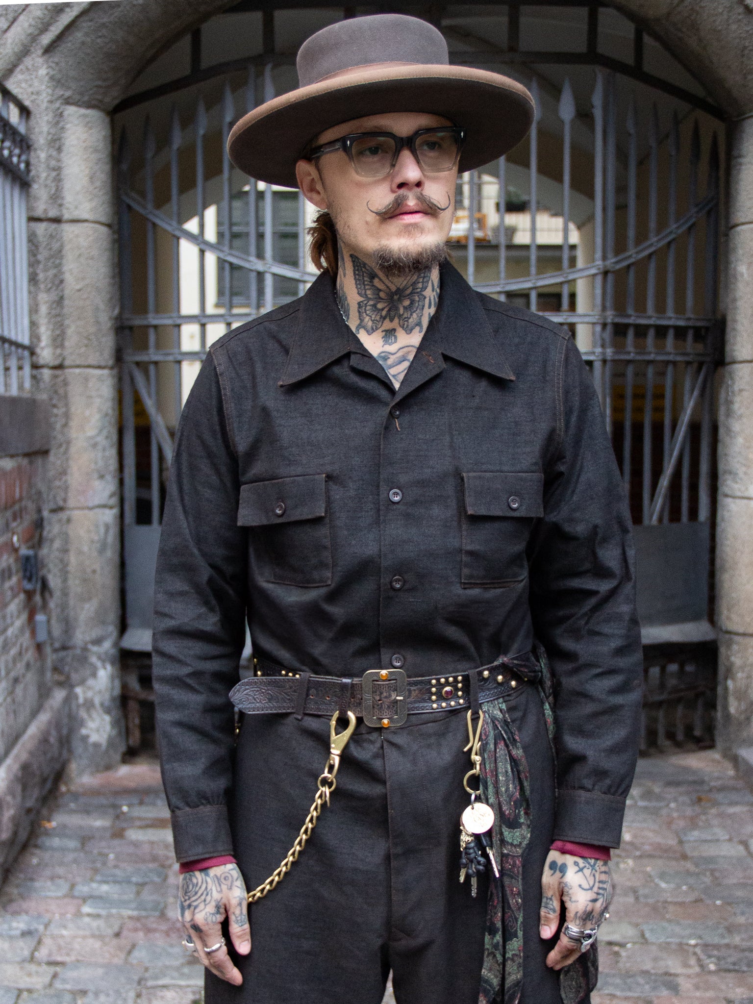 Belafonte Ragtime Clothing Doromole Slub Yarn Open Collar No Loop Shirt 29 8