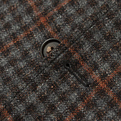 Grey Checked Tweed Simple Jacket