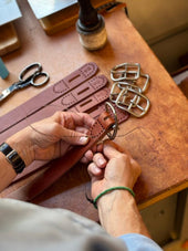 No. 288 Center Bar Belt, Dark Brown