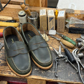 Pinch Penny Loafer - Dark Olive Pull-Up Leather
