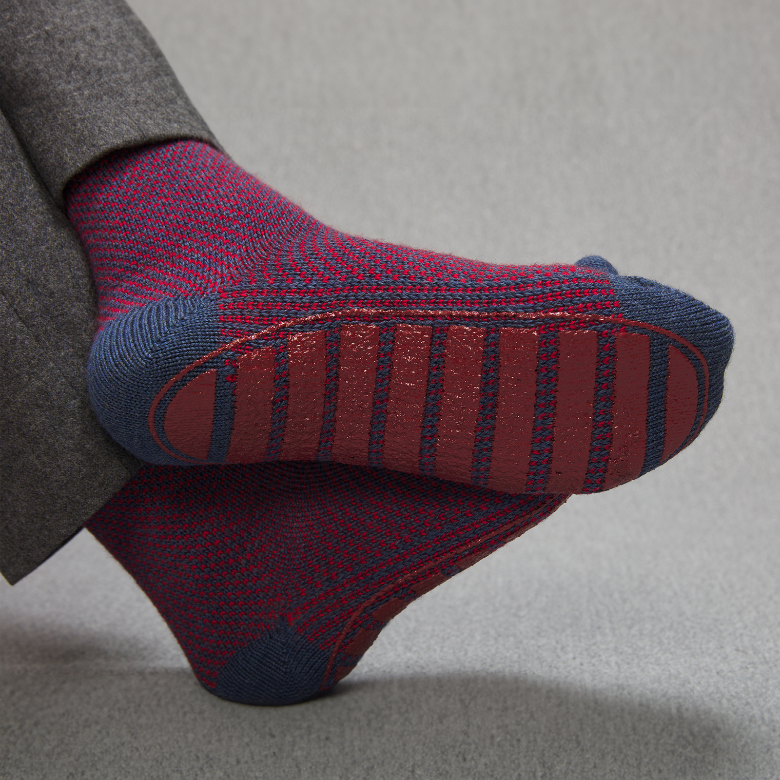 Chaussettes D Int Rieur Bleu Rouge Laine