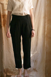 Isa Belted Pants Linen Herringbone M L