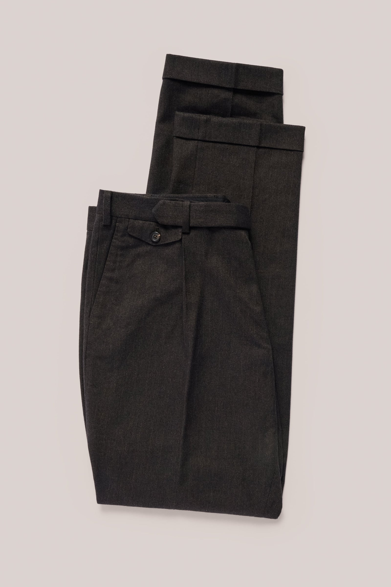 Italian Sartorial Trouser - Fine Herringbone Umbra