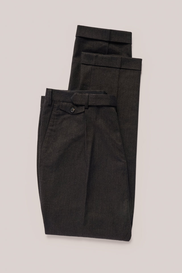 Italian Sartorial Trouser - Fine Herringbone Umbra