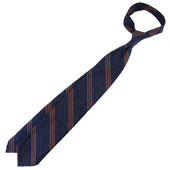 Triple Stripe Shantung Bespoke Tie Navy