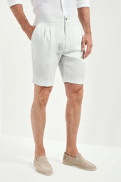 Ice Linen Relaxed Shorts Made In Italy