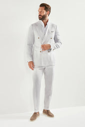 Ice double breasted Super 160's blend suit - Made in Italy