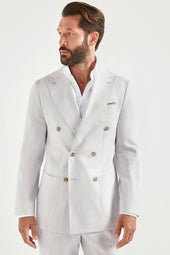 Ice Double Breasted Super 160 S Blend Suit Made In Italy
