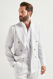 Ice Double Breasted Super 160 S Blend Suit Made In Italy