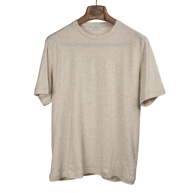 Higuchi short sleeve t-shirt in light grey slubby cotton