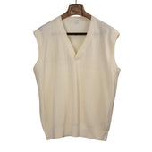 Molded knit vest in high twist ivory cotton