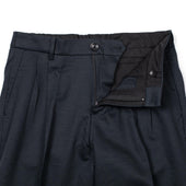 Pleated Easy Pants In Washed Ramie Cotton And Silk