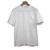 Short sleeve pocket tee in neppy white cotton