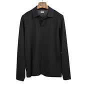 Skipper polo in black lightweight cotton
