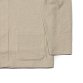 Work Jacket In Natural Double Face Cotton And Linen