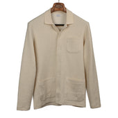 Work jacket in natural double-face cotton and linen