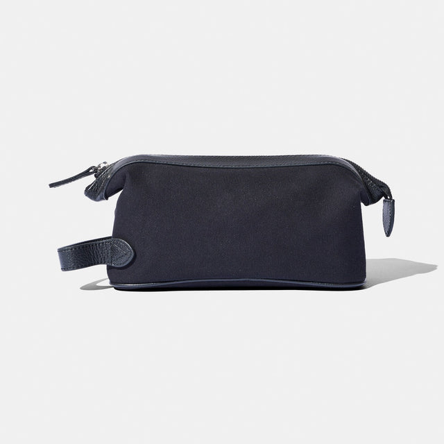 Wash Bag in Black Canvas