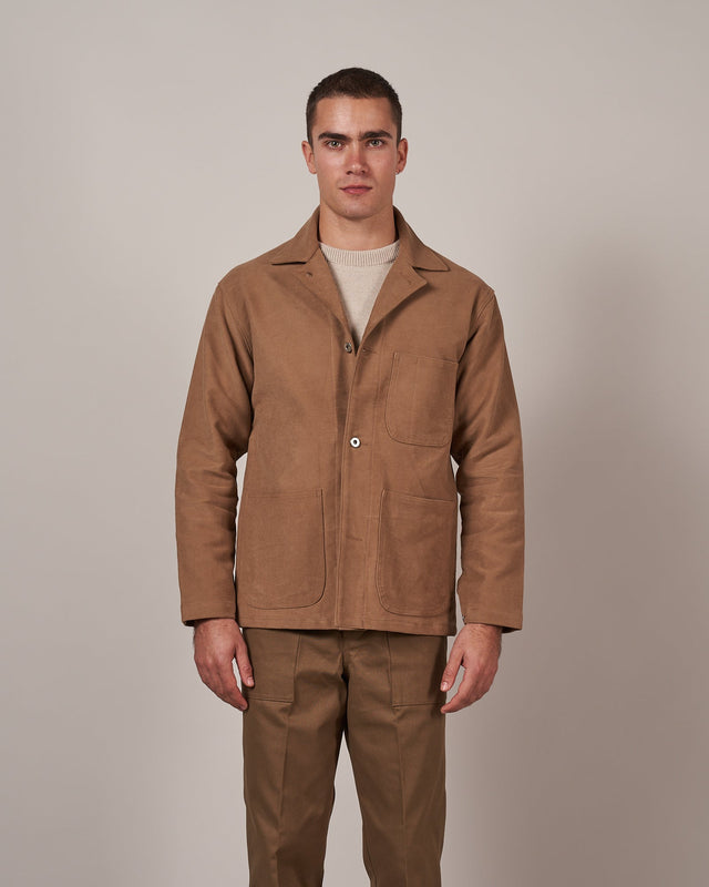 J043 Army Chore Jacket - Taupe Moleskin