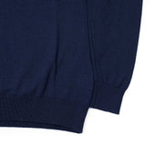 Long Sleeve Knit Polo In Wool Jersey