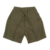 Pleated Drawstring Shorts In Midweight Linen