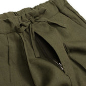 Pleated Drawstring Shorts In Midweight Linen