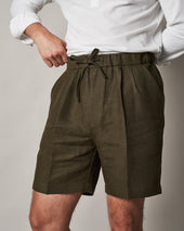 S005 Linen Drawstring Shorts