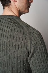 Kn02 Cable Knit Jumper Green
