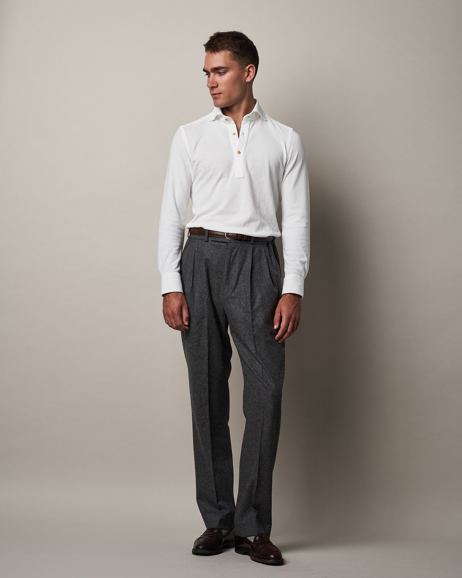 T010 Easy Trousers Mid Grey