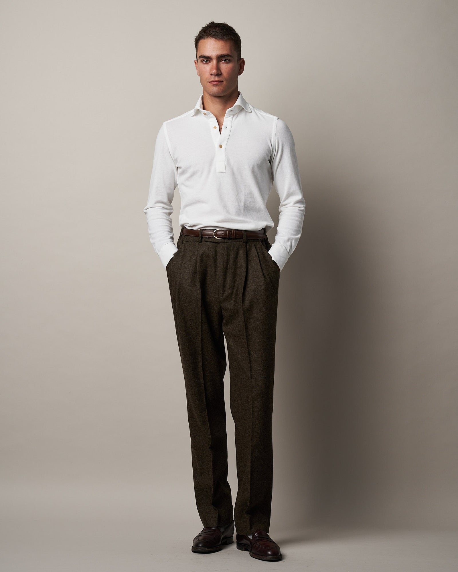 T010 Easy Trousers Dark Green
