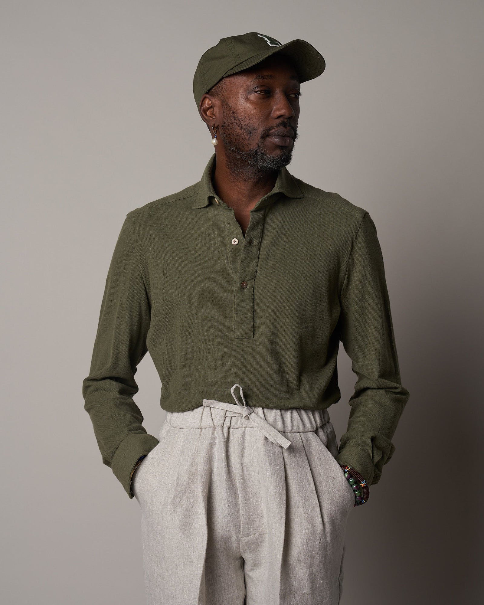 P014 Long Sleeve Polo