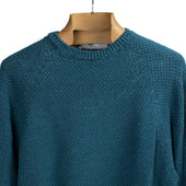 All Over Moss Stitch Crewneck Sweater In Linen