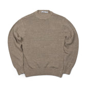 Crewneck Sweater In Natural Melange Linen