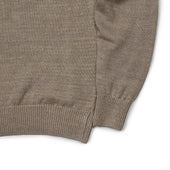 Crewneck Sweater In Natural Melange Linen