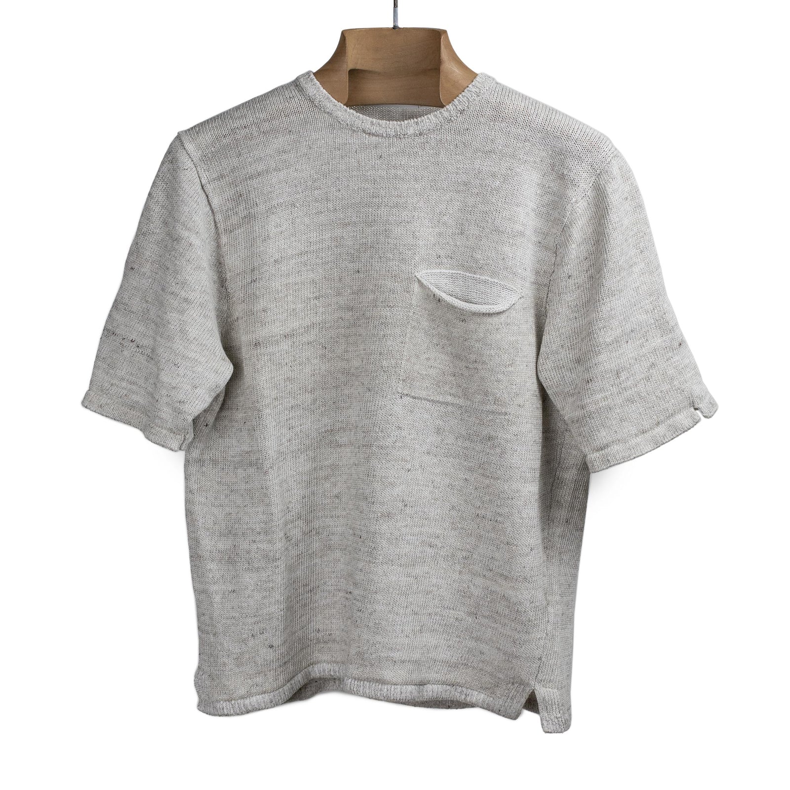 Exclusive Knit Pocket Tee In Melange Linen