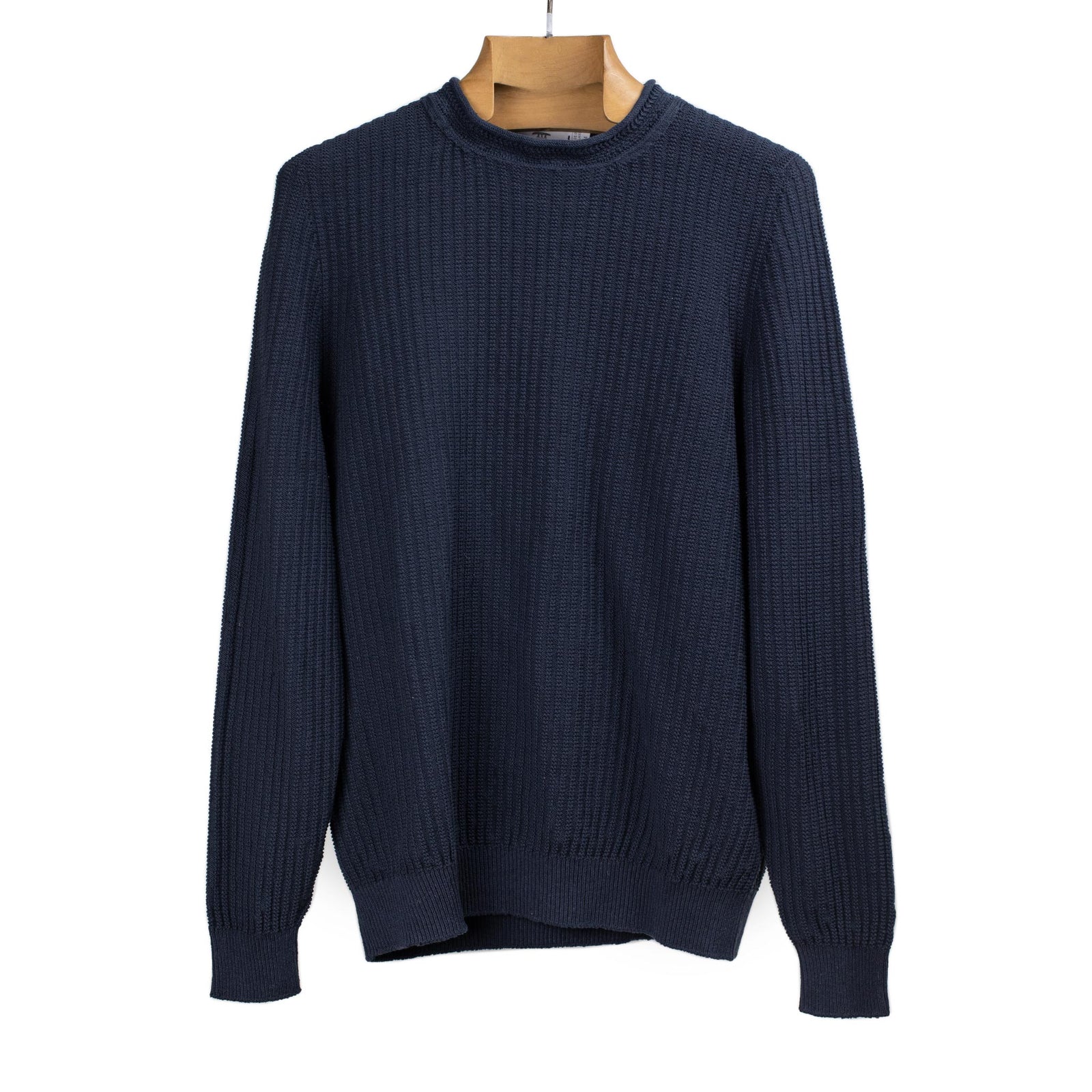 Rib Stitch Tunic In Blue Linen And Cotton