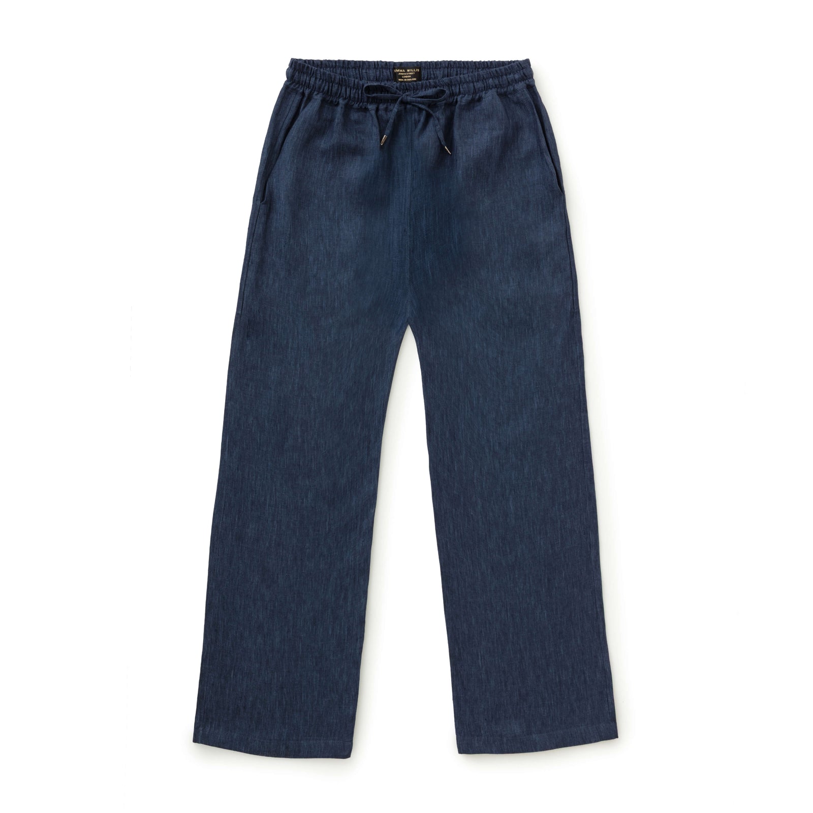 Ink Denim Twill Linen Trousers New