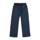 Ink Denim Twill Linen Trousers - New