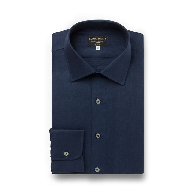 Ink Herringbone Linen Shirt - New