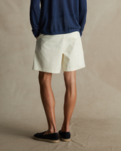 Double Pleated Chino Shorts Off White